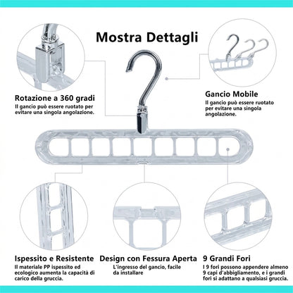 Organizzatori Compatti Appendipantaloni Pieghevoli Antiscivolo