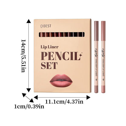 Lunga Durata Matite Labbra Opache Finitura Vellutata Set 12