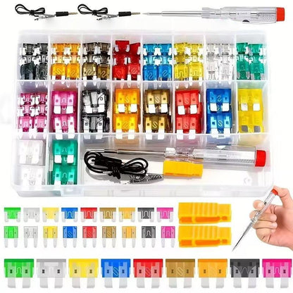 Protezione Sovraccarico Fusibili Auto Zincati Set Colorato 306 Pezzi