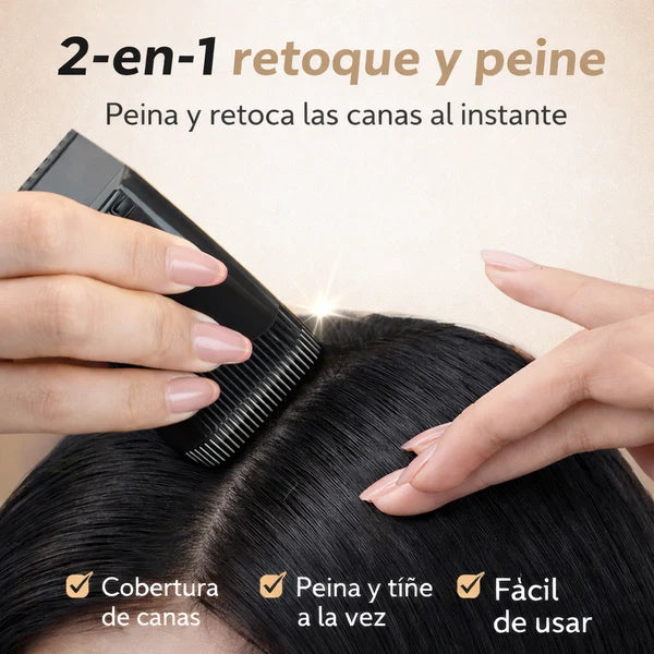2-in-1 Pettine per Ritocco dei Capelli Grigi – Copertura Istantanea