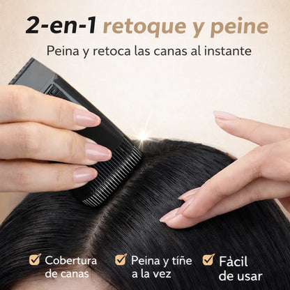 2-in-1 Pettine per Ritocco dei Capelli Grigi – Copertura Istantanea