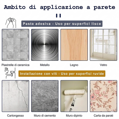 (Confezione da 8) – Supporto Regolabile per Bastoni Tende con Clip Trasparenti