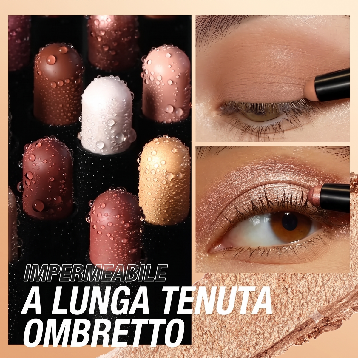 Ombretti Mat e Luminosi in Stick 8 Pezzi Waterproof Pigmentati