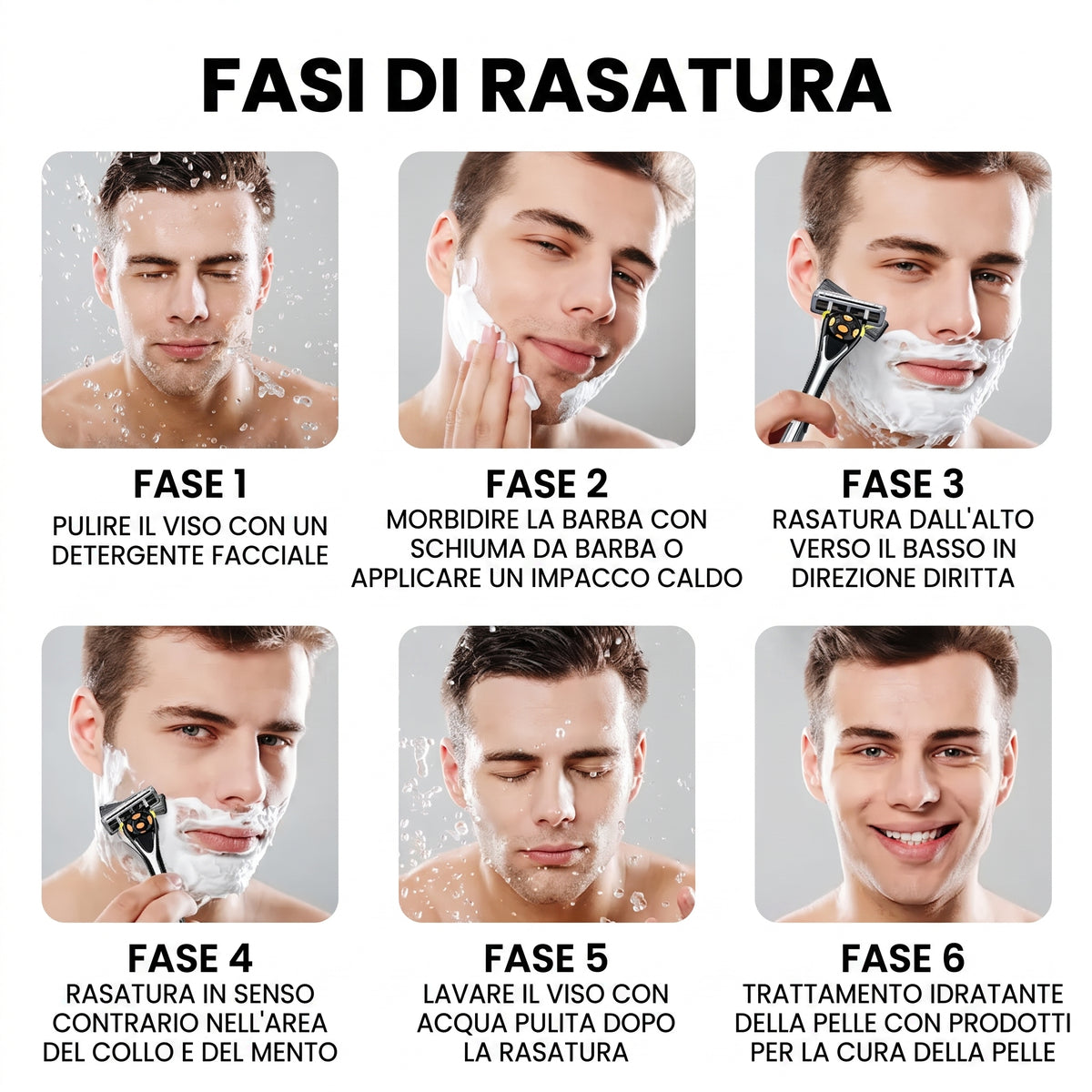 Confezione da 24 - Rasatura Ergonomica con Testina Rotante Lama Affilata Antiscivolo