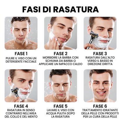 Confezione da 24 - Rasatura Ergonomica con Testina Rotante Lama Affilata Antiscivolo