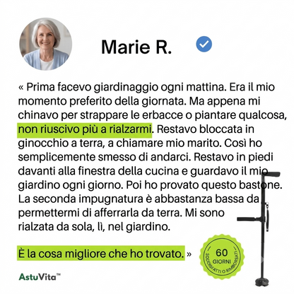 Il bastone che ti aiuta ad alzarti in piedi da solo e a camminare senza paura di cadere.