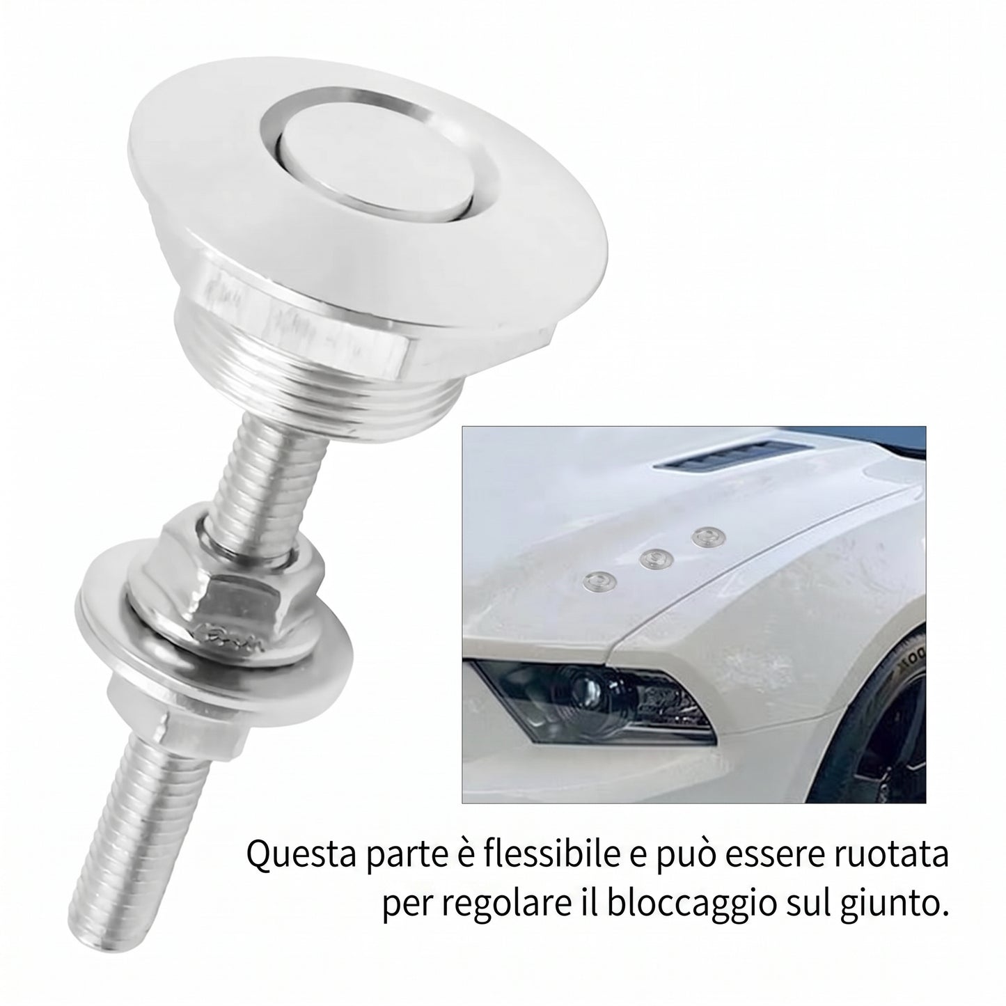 Confezione da 4 - Fissaggi Universali Auto in Alluminio con Blocco Rapido 1,25