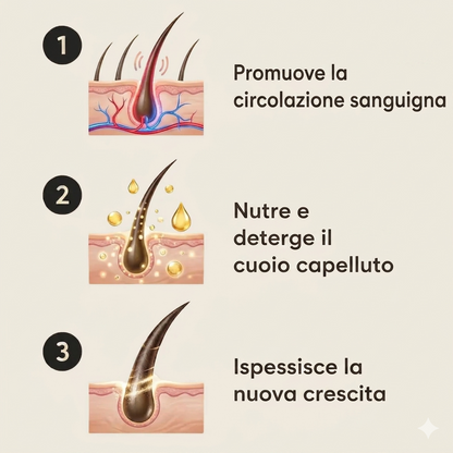 Olio vegano per capelli per una crescita rapida