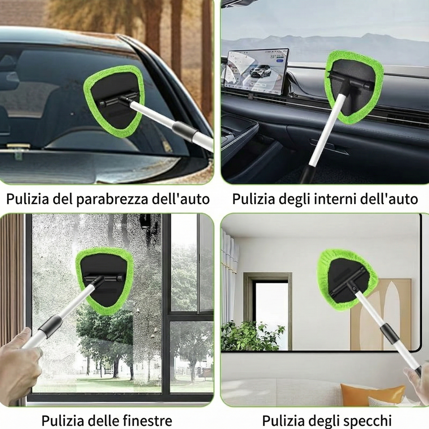 Strumento Pulizia Parabrezza - Manico Estensibile