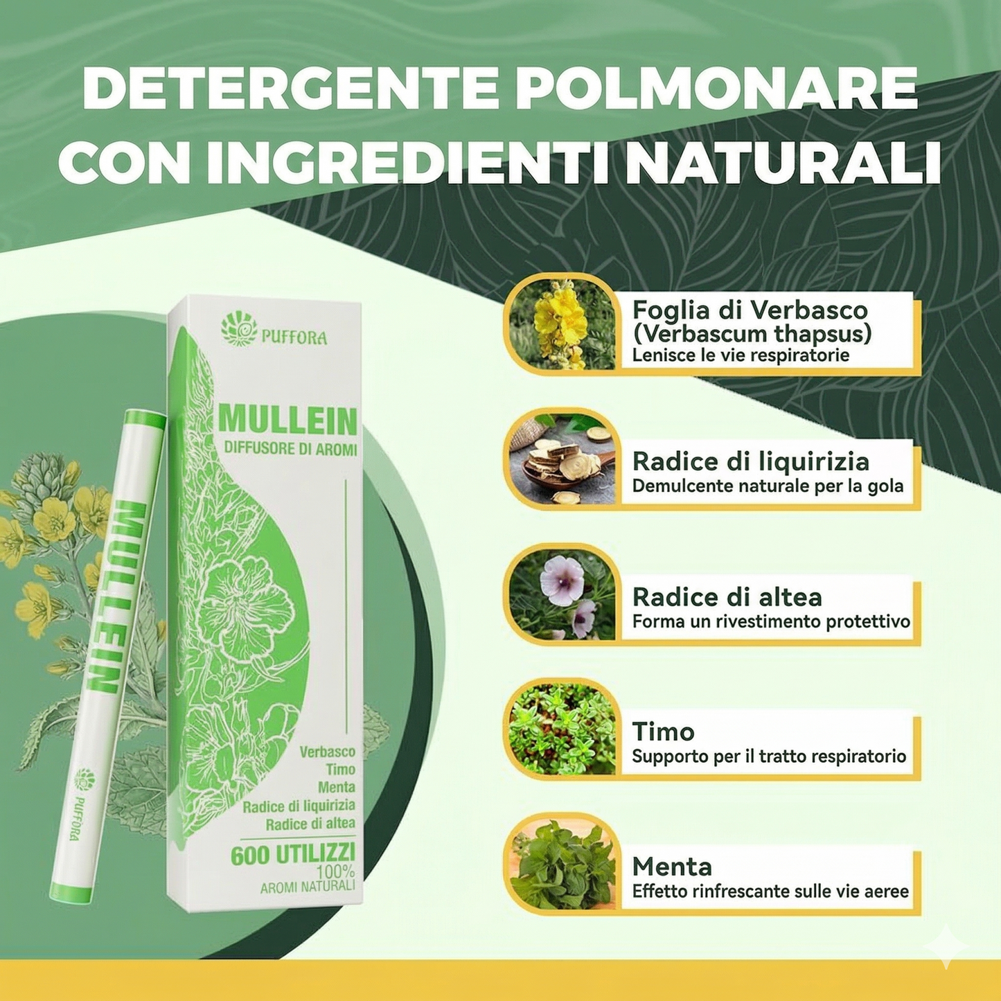 PUFFORA Stick Rilassante e Detox – Alle Erbe