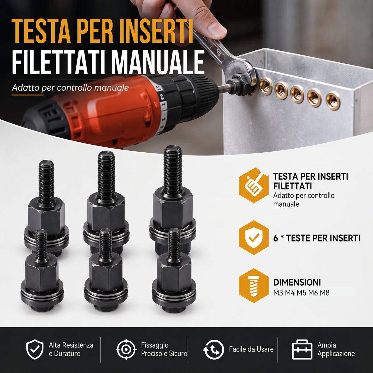 Confezione da 10 - Riparazione Auto Rivettatrice Manuale Acciaio Carbonio Kit