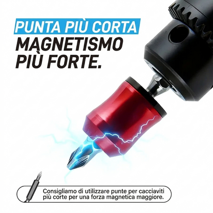 (Confezione da 2) - Anello magnetico universale per viti (6,35 mm / 1/4") – Massima forza di tenuta per punte da cacciavite e trapano