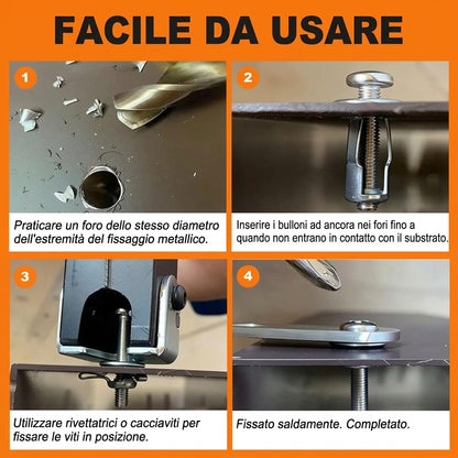 Fissaggio Resistente Rivetti a Dado in Acciaio Zincato