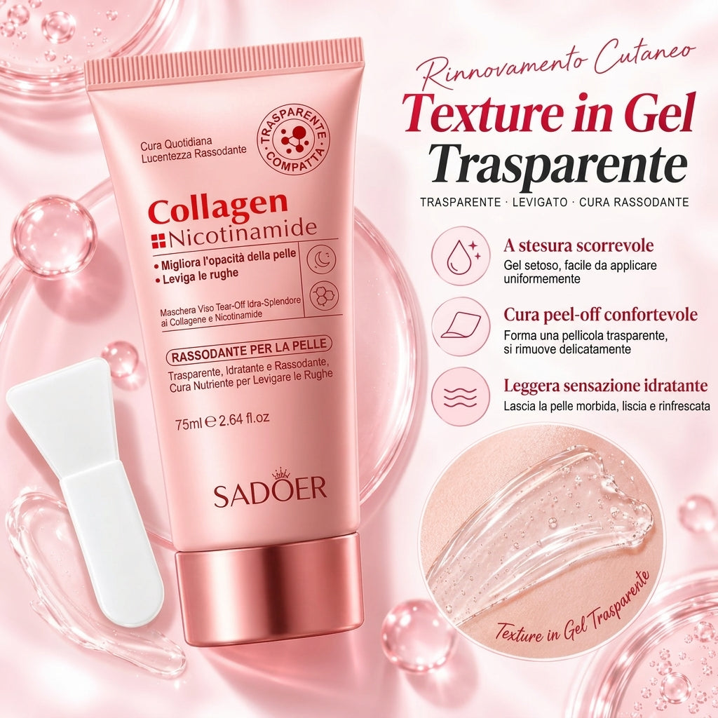 Idratante Maschera Viso Peel-Off Collagene e Niacinamide