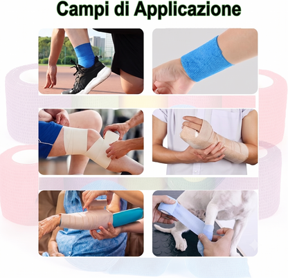 Confezione da 10 - Supporto Elastico Traspirante per Caviglia e Gomito, Autoadesivo