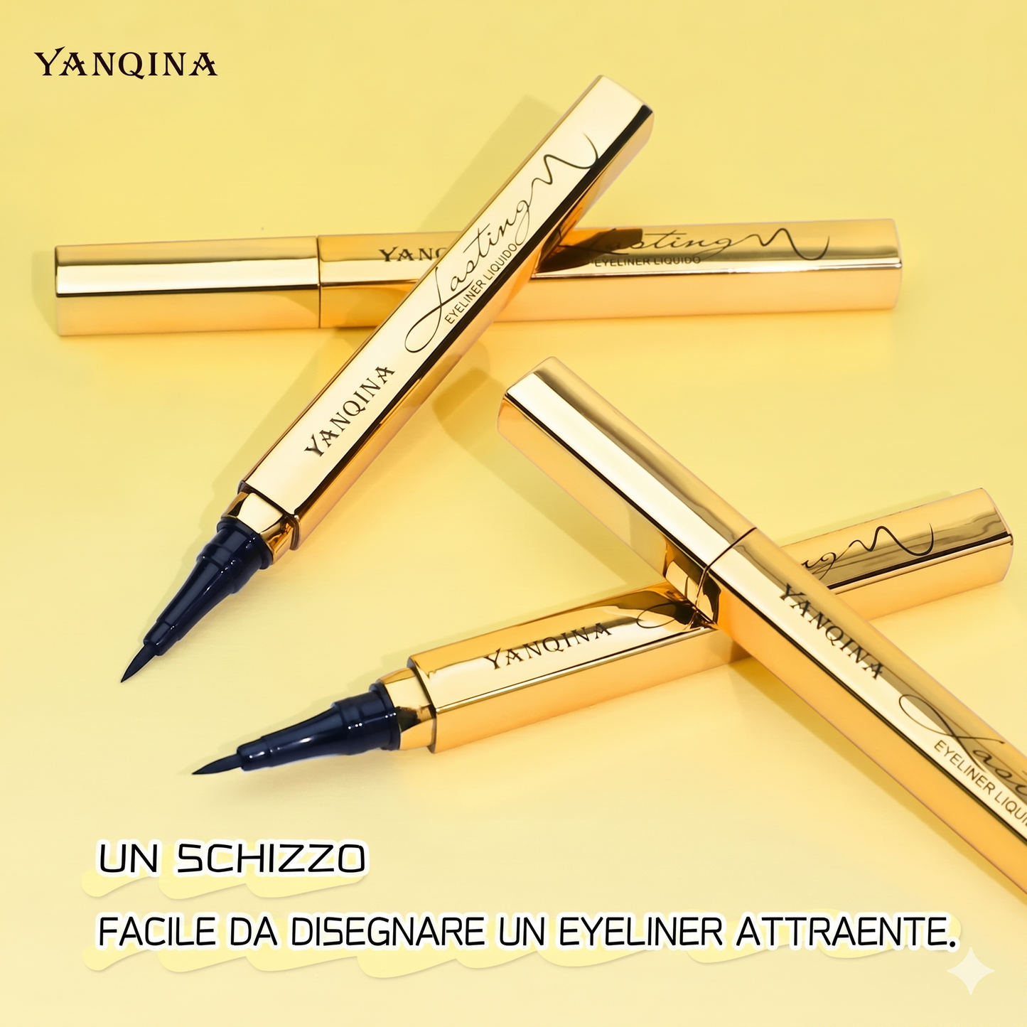 (Colore – nero) – Eyeliner liquido waterproof – Punta di precisione in fibra, a lunga durata e resistente alle sbavature