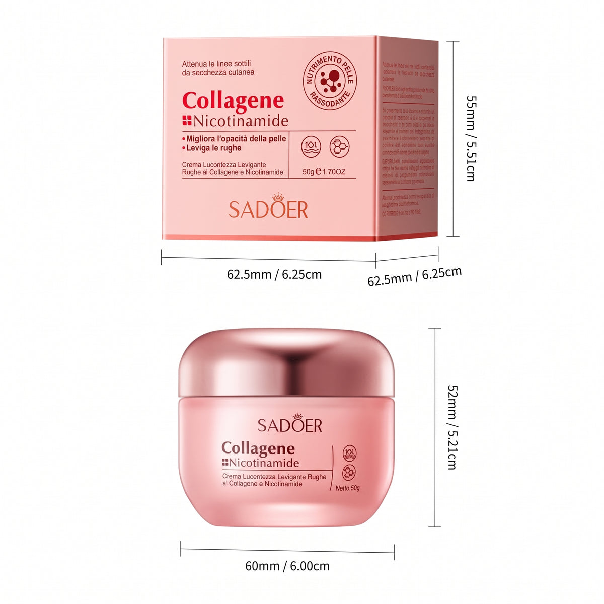 Crema Idratante Viso Collagene e Niacinamide Luminosità Avanzata