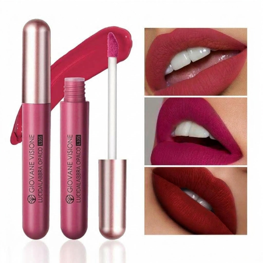 Confezione da 6 - Lunga Durata Lucidalabbra Liquido Effetto Velluto Satinato Kit