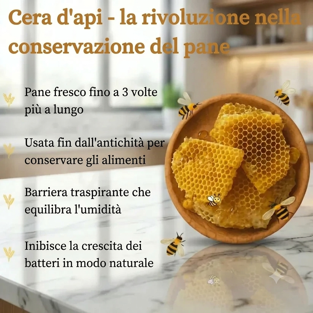 Sacchetti per il pane di alta qualità, realizzati al 100% in cotone e cera d'api.