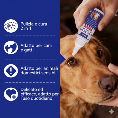 Sollievo Oculare Gocce per Cani e Gatti Trattamento Allergie