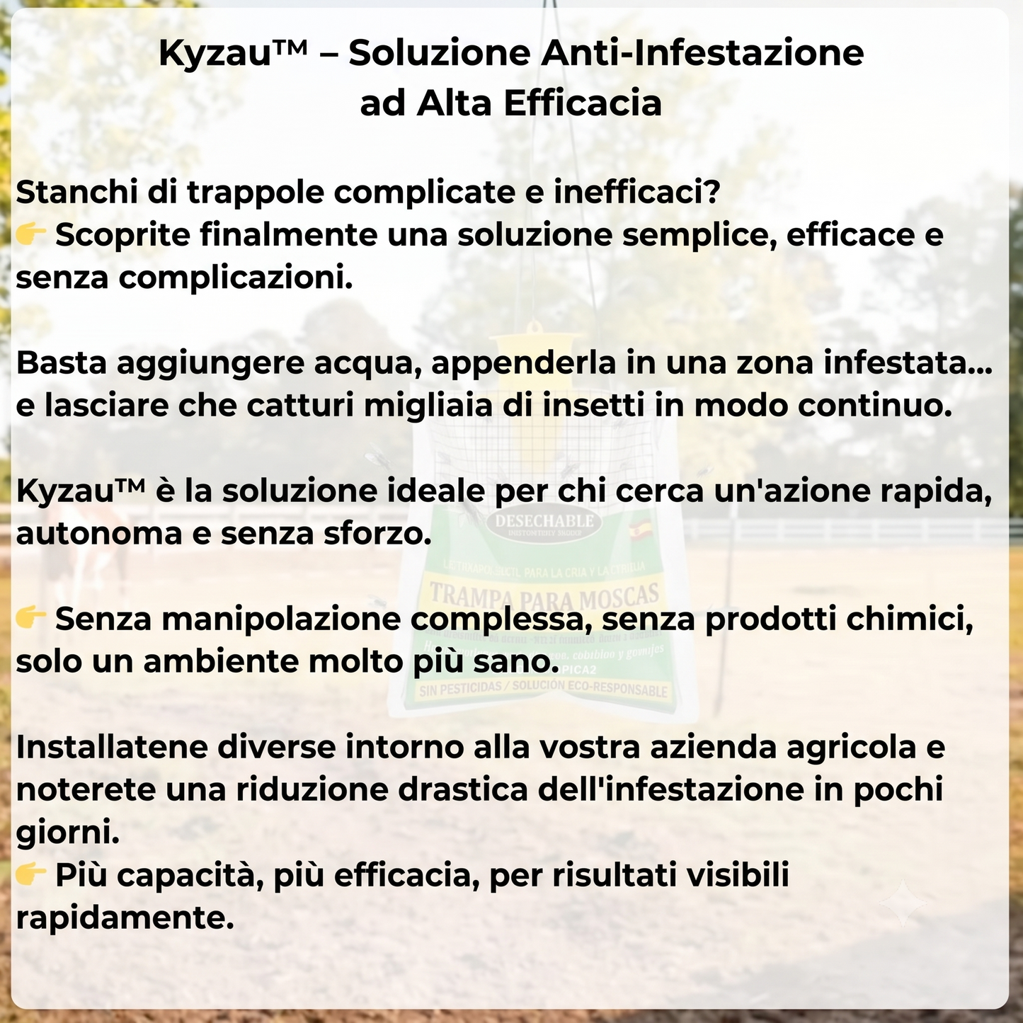 Elimina le mosche senza sforzo – Trappola per mosche Palamot™