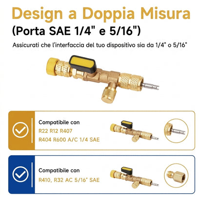 Strumento Rimozione Valvola AC con Kit Valvole e Guarnizioni