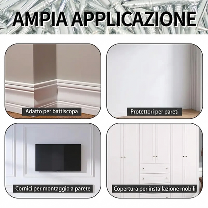 (Confezione da 200) - Installazione Senza Danni Kit Chiodi Doppi per Battiscopa