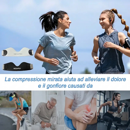 Coppia di supporti rotulei con fascia per dolore e infortuni