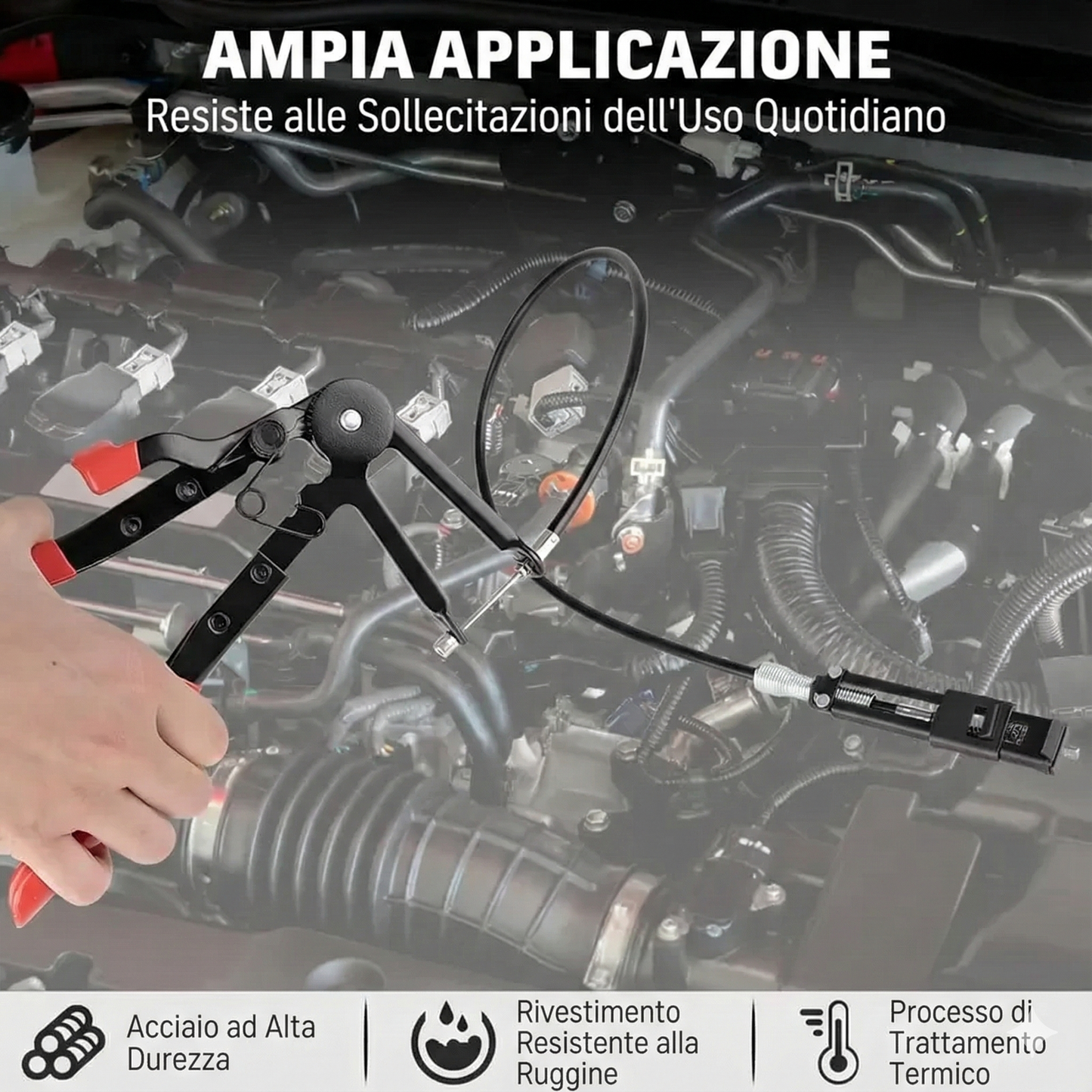 Set di pinze per fascette stringitubo - a braccio lungo (9 pezzi)