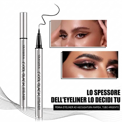 Colore Nero – Eyeliner nero YANQINA a lunga durata – Impermeabile, vegano e dall'applicazione scorrevole (24 ore)