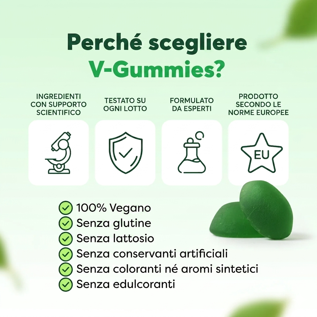 Elimina gonfiore, fame nervosa e guarisci il tuo intestino con le V-Gummies all'aceto di mele.