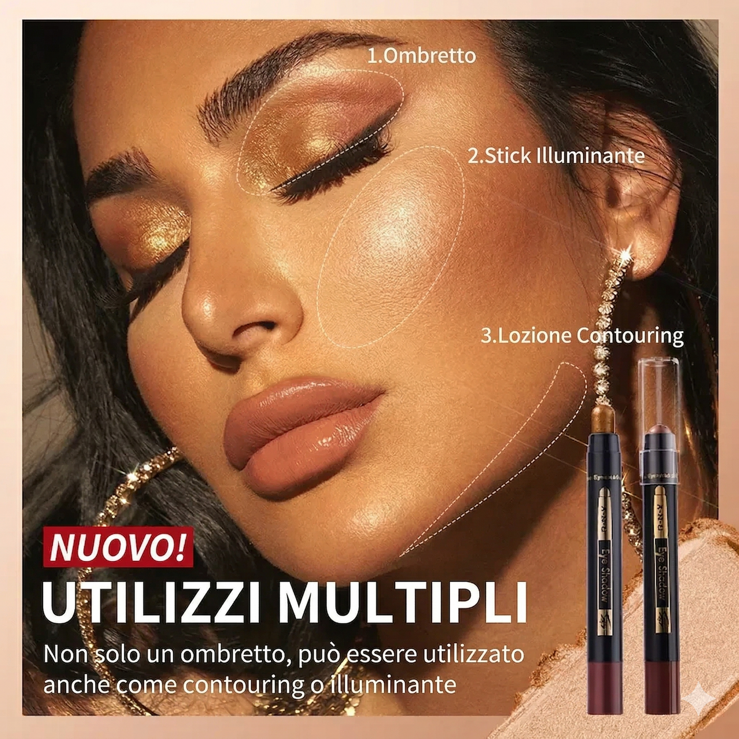 Set di 6 stick ombretto – Illuminante in crema