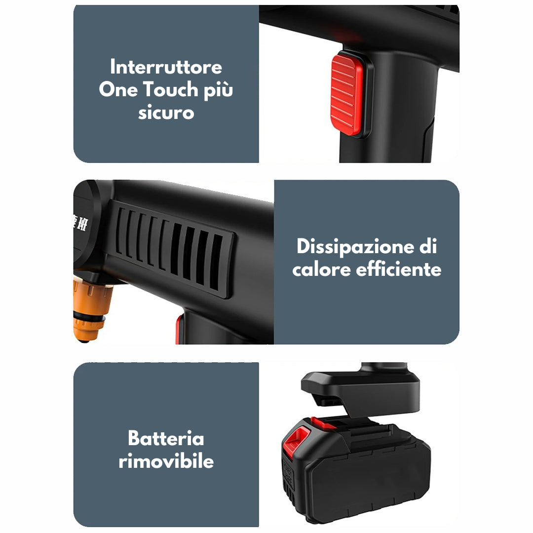 Idropulitrice portatile HidroJet + Valigia [2 batterie]