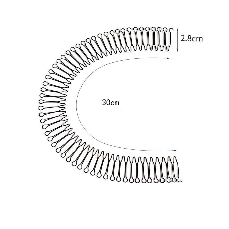 Fissaggio Capelli U Shape Set 3 Pezzi Pinza Elasticizzata Nera