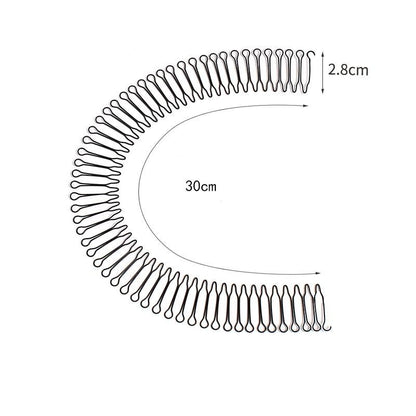 Fissaggio Capelli U Shape Set 3 Pezzi Pinza Elasticizzata Nera