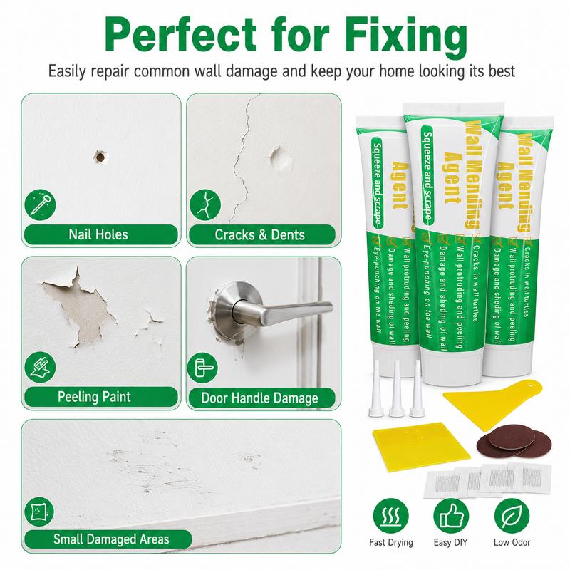 Riparazione Pareti Kit Completo con Spatola e Carta Vetrata
