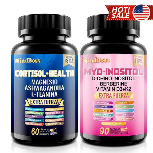 (Confezione da 2) - WindBoss Combinazione di Cortisolo e Inositolo Equilibrio e Benessere