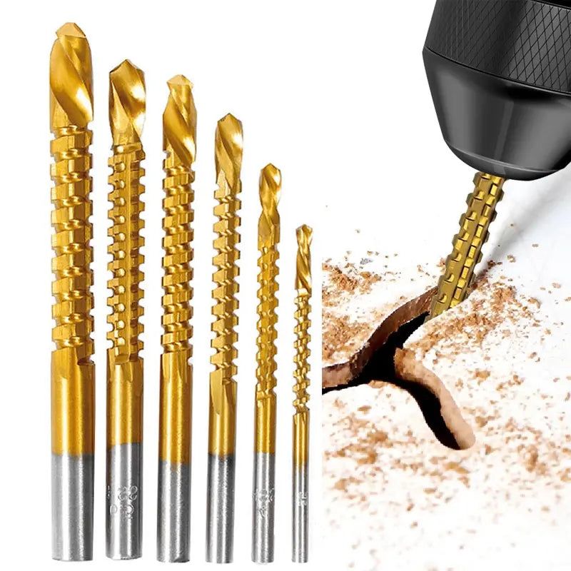 Set Utensili in Acciaio Alta Velocità Titanio 6 Pezzi