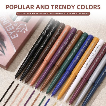 Colori Resistenti Matite Eyeliner Set 12 Colori Impermeabili