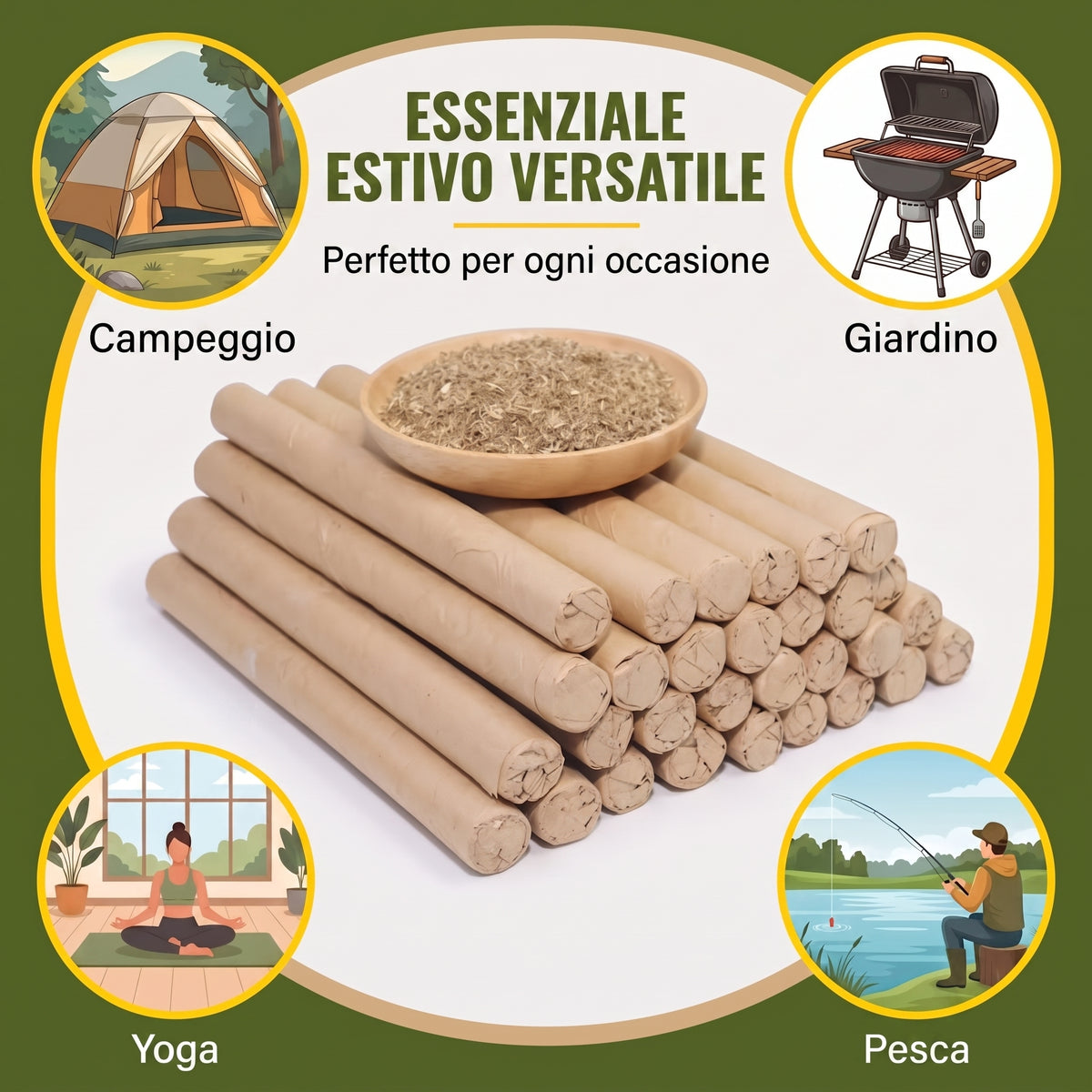 Aromaterapia Calmante Incenso Mugwort Lenta Combustione