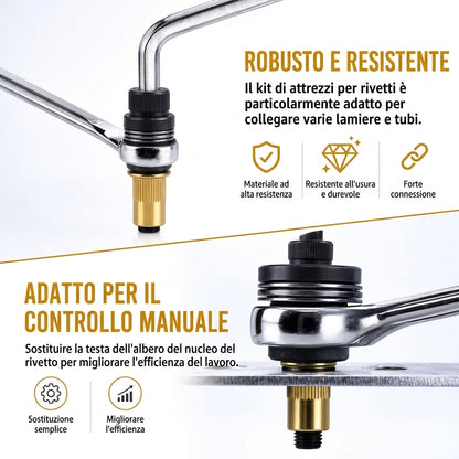 Confezione da 10 - Riparazione Auto Rivettatrice Manuale Acciaio Carbonio Kit