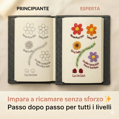 Libro di ricamo antistress: kit completo con oltre 60 disegni