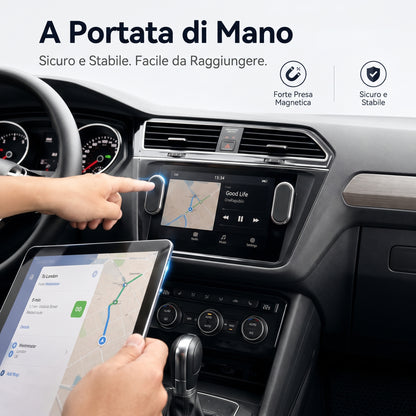 Confezione da 2 - Supporto Auto Magnetico Universale con Rotazione 360° e Ventosa