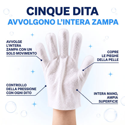 Confezione da 6 - Guanti per lavare cani e gatti