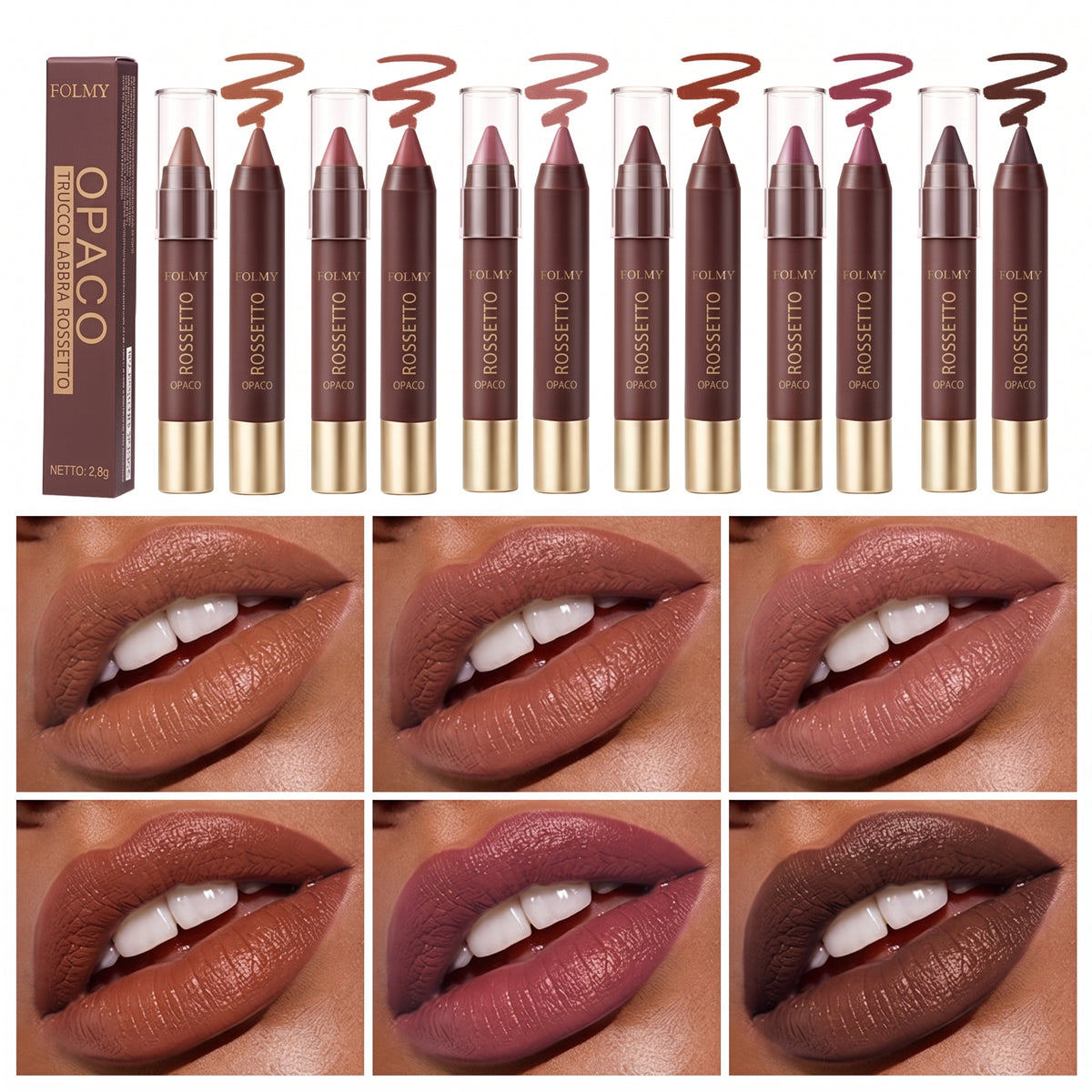 Lunga Durata Rossetto Opaco Set 6 Pezzi Resistente All’Acqua