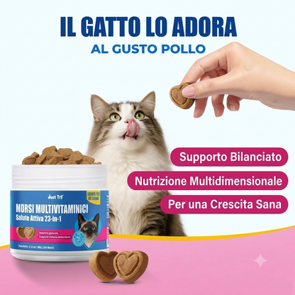 Supporto completo per gatti con multivitaminici 23 in 1 e taurina - 300 bocconcini