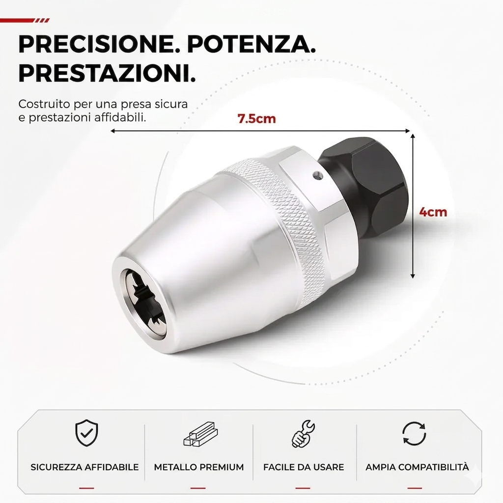Rimozione Viti Rotte Set Estrattore 6-13mm Manuale Resistente