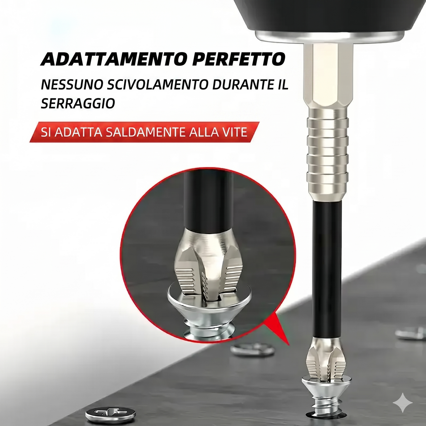(Confezione da 9) - Resistenza All’Impatto Punta Avvitatore Antiscivolo Magnetica