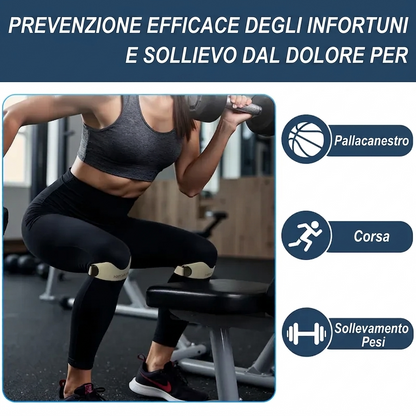 Coppia di supporti rotulei con fascia per dolore e infortuni