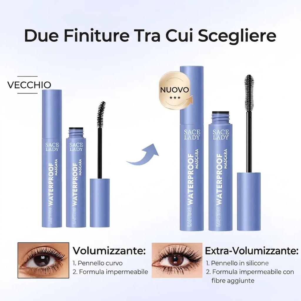 Volume Intenso Mascara Waterproof Nero Effetto Allungante